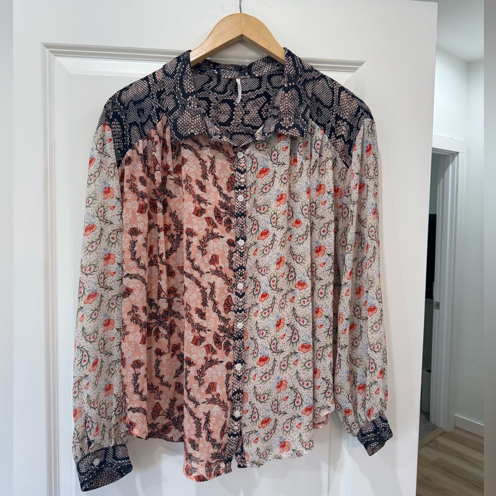 Free People Multicolor Paisley Blouse